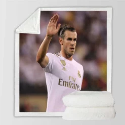 Real Madrid Club Player Gareth Bale Sherpa Fleece Blanket