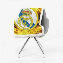 Real Madrid Fire Logo Sherpa Fleece Blanket 2