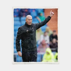 Real Madrid Football Zinedine Zidane Sherpa Fleece Blanket 1