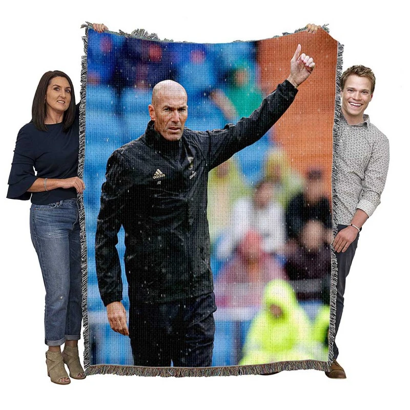 Real Madrid Football Zinedine Zidane Woven Blanket