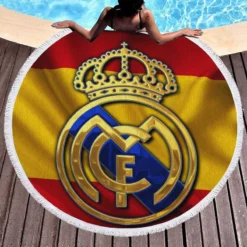 Real Madrid Inspiring Spanish Club Round Beach Towel 1