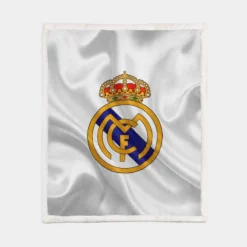 Real Madrid Logo Competitive Football Club Sherpa Fleece Blanket 1