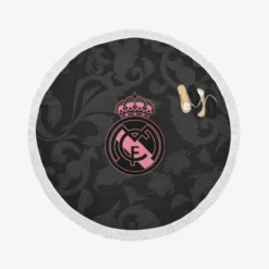 Real Madrid Logo Copa De La Liga Club Round Beach Towel