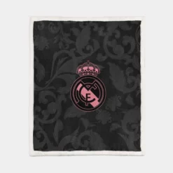 Real Madrid Logo Copa De La Liga Club Sherpa Fleece Blanket 1