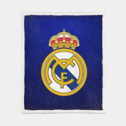 Real Madrid Logo Inspirational Football Club Sherpa Fleece Blanket 1