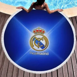 Real Madrid Logo Spain Football Club Round Beach Towel 1