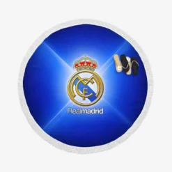 Real Madrid Logo Spain Football Club Round Beach Towel