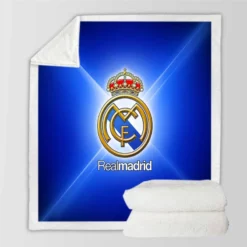 Real Madrid Logo Spain Football Club Sherpa Fleece Blanket