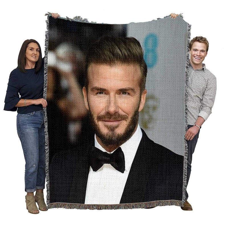 Real Madrid Officiel Player David Beckham Woven Blanket