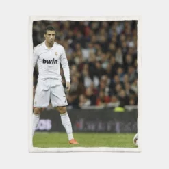 Real Madrid Soccer Player Cristiano Ronaldo Sherpa Fleece Blanket 1