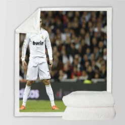 Real Madrid Soccer Player Cristiano Ronaldo Sherpa Fleece Blanket