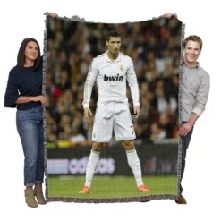 Real Madrid Soccer Player Cristiano Ronaldo Woven Blanket