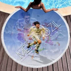 Real Madrid Soccer Player Mesut Ozil Round Beach Towel 1