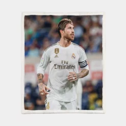 Real Madrid Soccer Player Sergio Ramos Sherpa Fleece Blanket 1