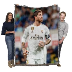 Real Madrid Soccer Player Sergio Ramos Woven Blanket