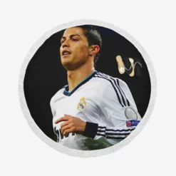 Real Madrid Top Ranked Cristiano Ronaldo Round Beach Towel