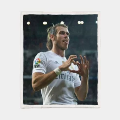 Real Madrid Welsh Player Gareth Bale Sherpa Fleece Blanket 1