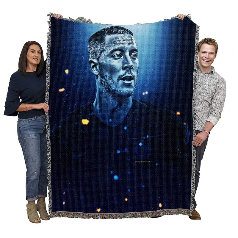 Red Devils Captain Eden Hazard Woven Blanket