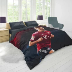 Robert Lewandowski Celebrated Football Player Duvet Cover 1