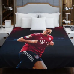 Robert Lewandowski Celebrated Football Player Duvet Cover