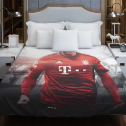 Robert Lewandowski Competitive Football Player Duvet Cover