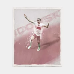 Robert Lewandowski Dependable Polish Sports Player Sherpa Fleece Blanket 1