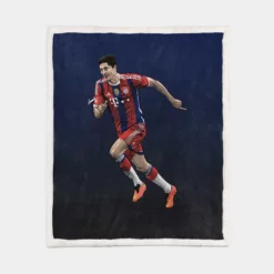 Robert Lewandowski Football Player Art Sherpa Fleece Blanket 1