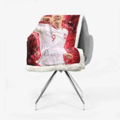 Robert Lewandowski Hardworking Polish Sports Player Sherpa Fleece Blanket 2