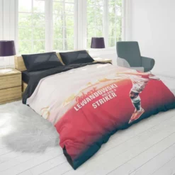 Robert Lewandowski Poland Striker Duvet Cover 1