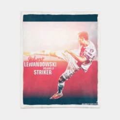 Robert Lewandowski Poland Striker Sherpa Fleece Blanket 1