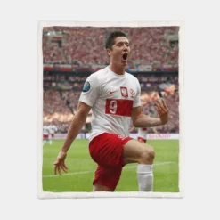 Robert Lewandowski Polish Footballer Sherpa Fleece Blanket 1