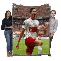 Robert Lewandowski Polish Footballer Woven Blanket