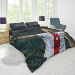 Robert Lewandowski Polish World Cup Player Duvet Cover 1