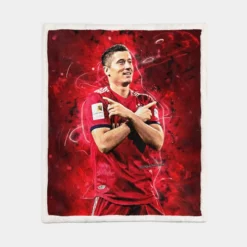 Robert Lewandowski Sports Player Sherpa Fleece Blanket 1