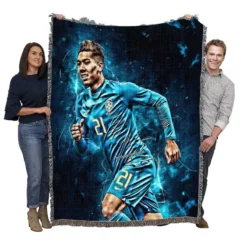 Roberto Firmino Honorable Brazil Football Woven Blanket