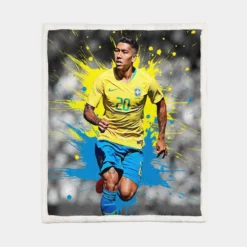 Roberto Firmino fastidious Brazil Footballer Sherpa Fleece Blanket 1