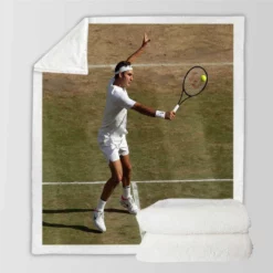 Roger Federer Australian Open Tennis Player Sherpa Fleece Blanket