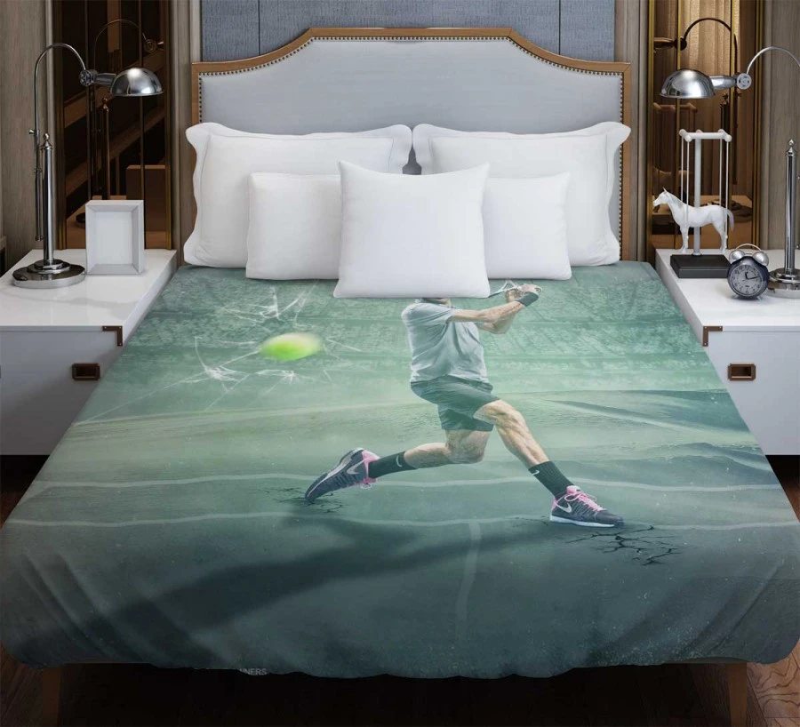 Roger Federer Davis Cup Tennis Player Duvet Cover