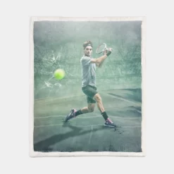 Roger Federer Davis Cup Tennis Player Sherpa Fleece Blanket 1