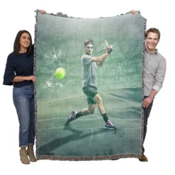 Roger Federer Davis Cup Tennis Player Woven Blanket