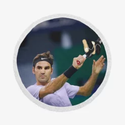 Roger Federer Grand Slam Tennis Player Round Beach Towel