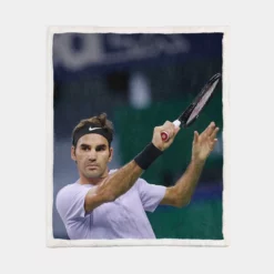 Roger Federer Grand Slam Tennis Player Sherpa Fleece Blanket 1