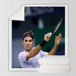 Roger Federer Grand Slam Tennis Player Sherpa Fleece Blanket