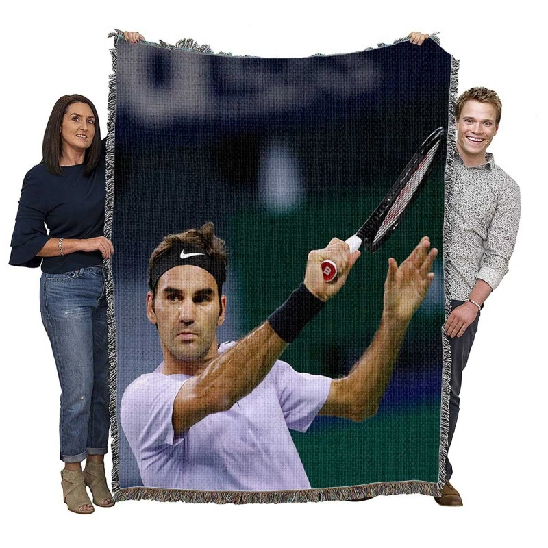 Roger Federer Grand Slam Tennis Player Woven Blanket