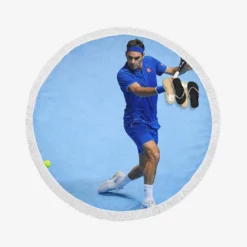 Roger Federer Olympic Tennis Player Round Beach Towel