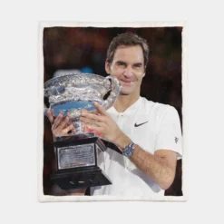 Roger Federer Top Ranked Tennis Player Sherpa Fleece Blanket 1