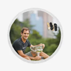 Roger Federer Wimbledon Tennis Player Round Beach Towel