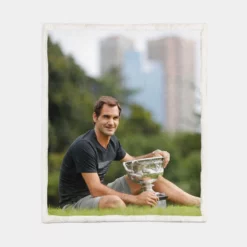 Roger Federer Wimbledon Tennis Player Sherpa Fleece Blanket 1