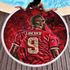 Romelu Lukaku Premier League Player Round Beach Towel 1