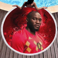 Romelu Menama Lukaku Bolingoli Champions League Round Beach Towel 1